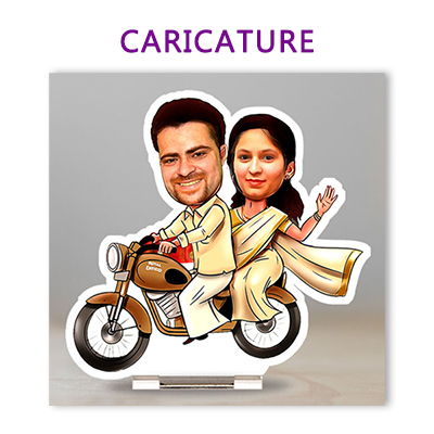 "Caricature with Bike - Click here to View more details about this Product